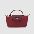 Longchamp Le Pliage Red Pouch With Handle